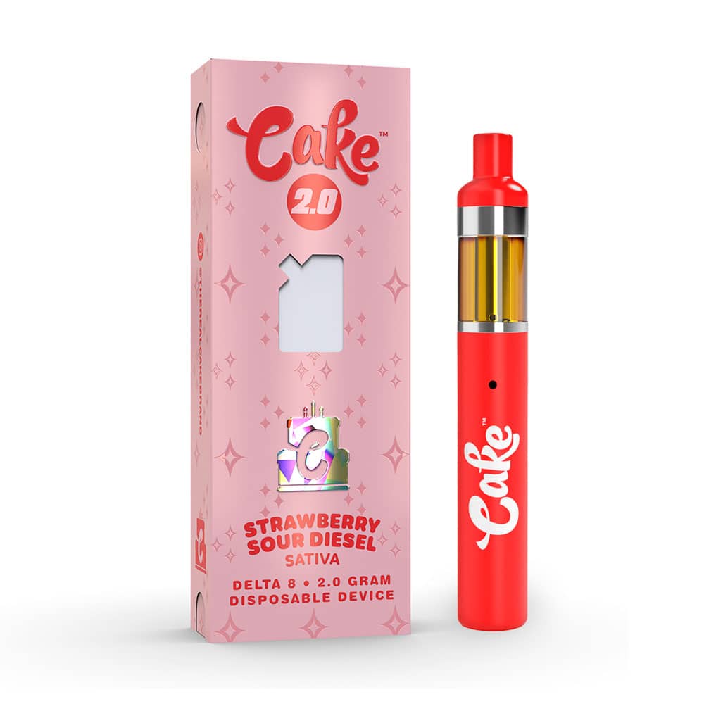 Cake Delta 8 2 gram Disposable vape - Strawberry Sour Diesel