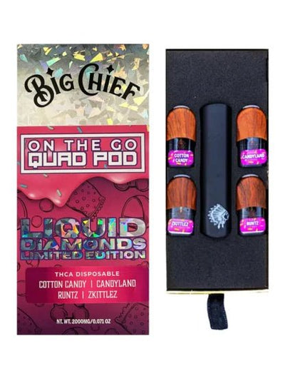 Cotton Candy Edition - Big Chief On The Go Quad Pod Disposable 2G - Big Chief - DC LLC