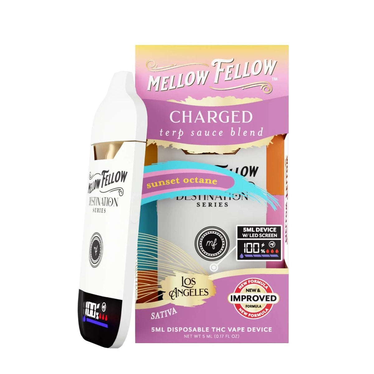 Sunset Octane - Mellow Fellow Los Angeles Charged Terp Sauce Disposable 5G - Mellow Fellow - DC LLC