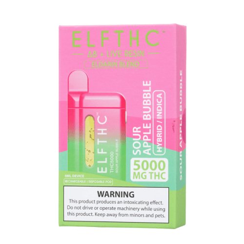 Sour Apple Bubble - ELF THC Eldarin Blend Disposable Vape 5G -ELF THC