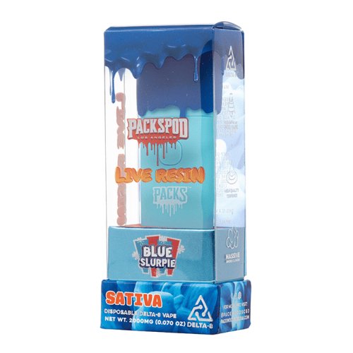 Blue Slurpie - Packspod Delta-8 Live Resin Disposable Vape -Packswoods
