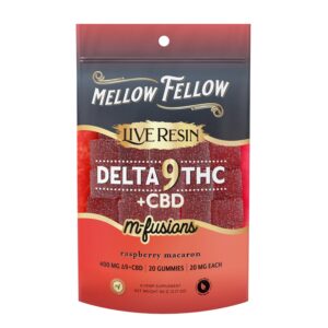 Raspberry Macaron - Mellow Fellow Delta - 9 Live Resin Gummy 400MG - Mellow Fellow - DC LLC