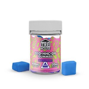 Blue Raspberry - Tre House Delta - 10 HHC Gummies 400MG - TRE House - DC LLC