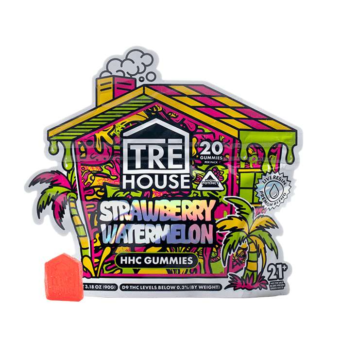 Strawberry Watermelon - Tre House HHC Live Resin Gummies 500MG - TRE House - DC LLC