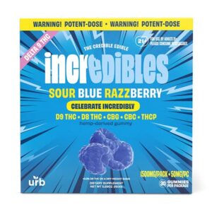 Sour Blue Razzberry - Urb X Incredibles THC Gummies 1500MG - Urb - DC LLC