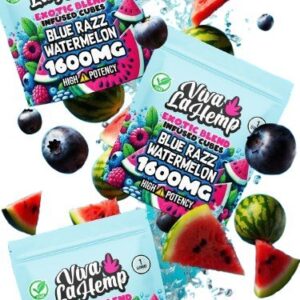 Blue Razz Watermelon - Viva La Hemp Exotic Infused Cubes Gummy 1600MG - Viva La Hemp - DC LLC