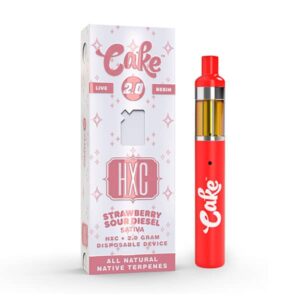 Strawberry Sour Diesel Flavor - Cake Live Resin HXC|HHC Disposable Vape 2g